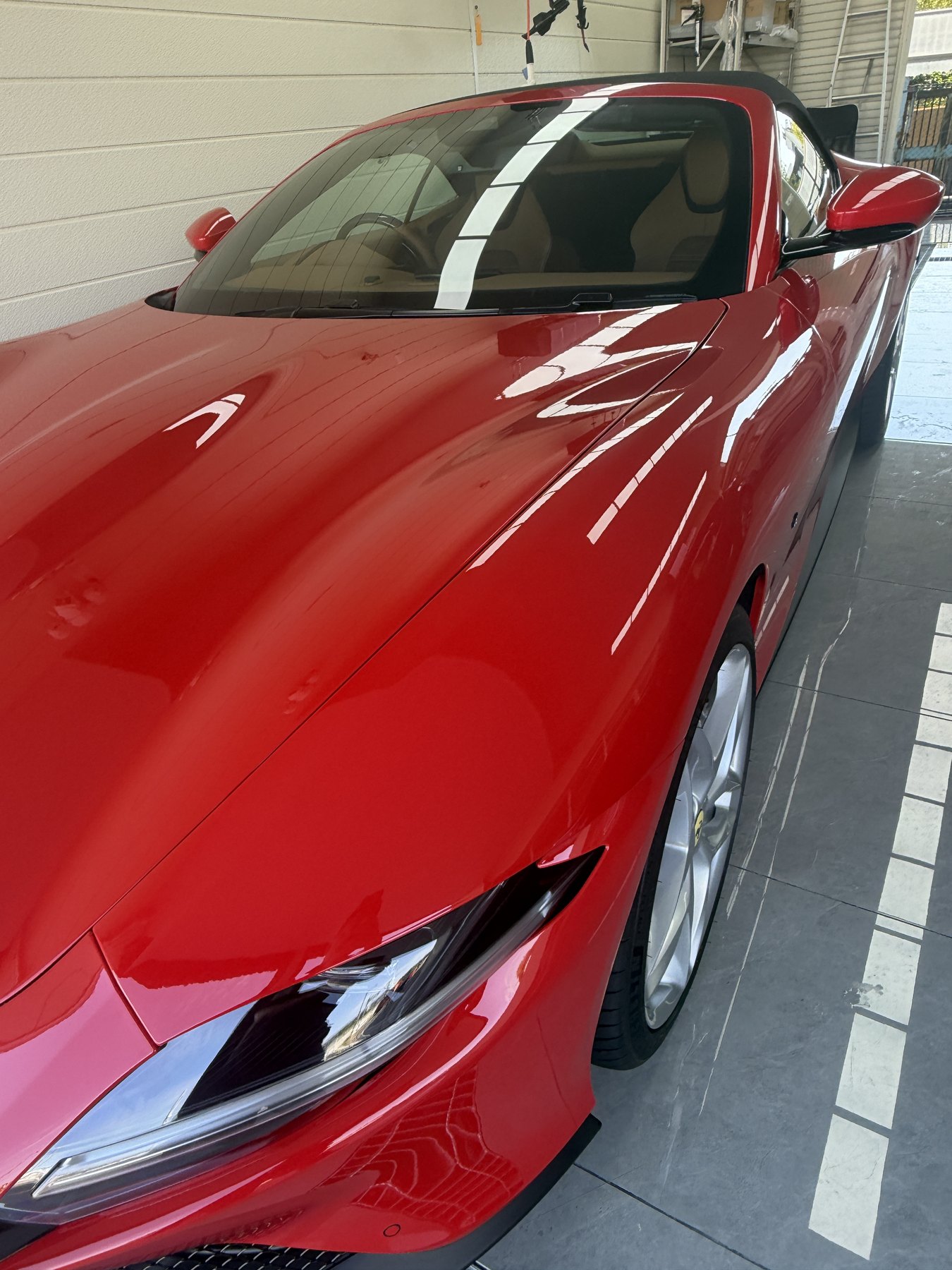 Ferrari Roma Spider sculpted front fender clear PPF