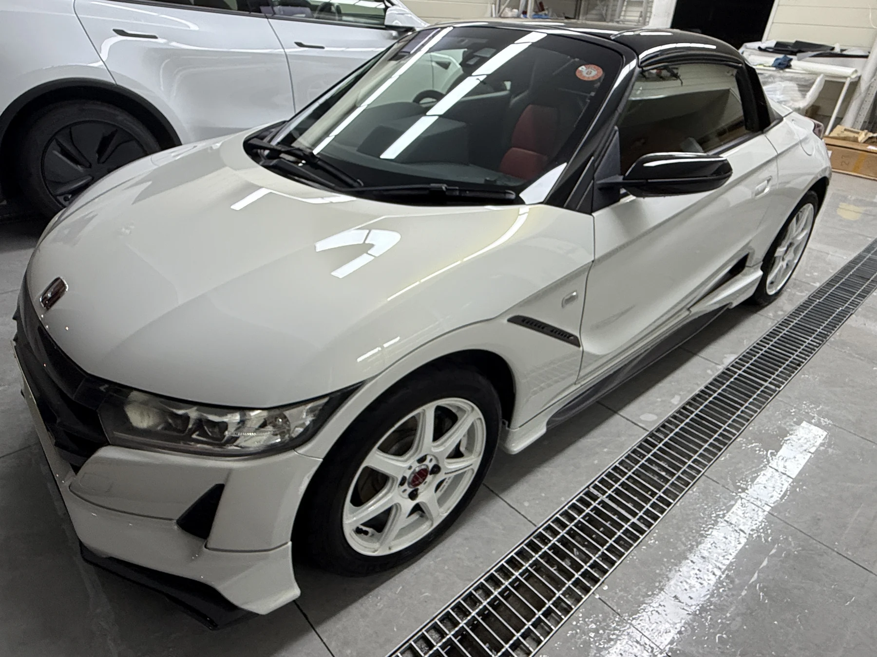 ホンダ S660 透明PPFとブラックミラー施工後 サイド