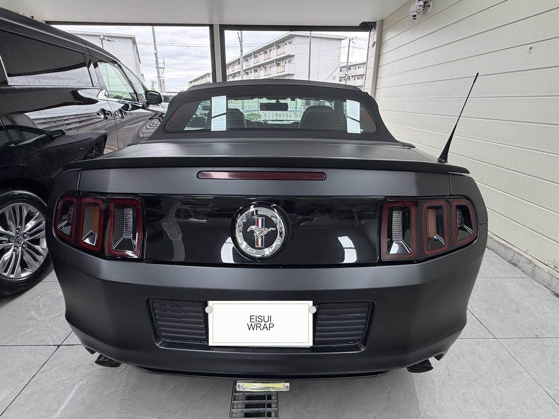 Rear view after satin black wrap