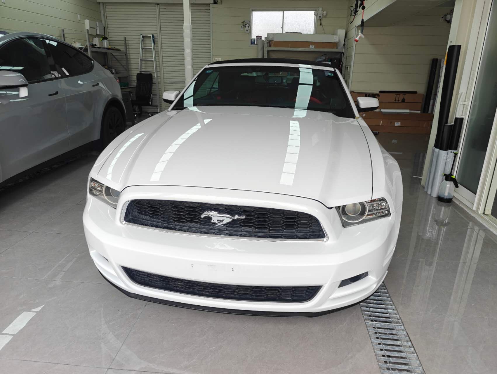 Ford Mustang before wrapping, front view